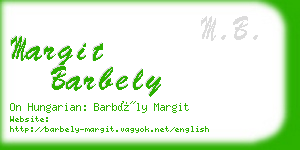 margit barbely business card